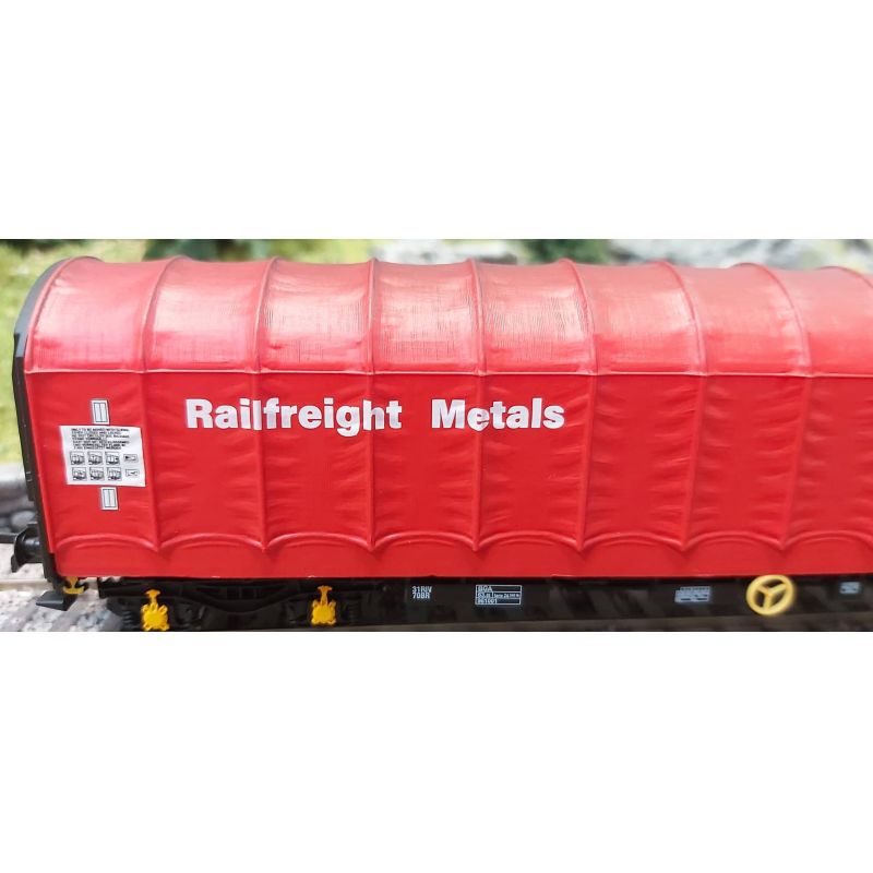 Rivarossi HR6495 Eltolható oldalfalú ponyyváskocsi, Rilns, Railfreight Metals IV